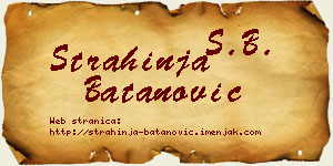 Strahinja Batanović vizit kartica